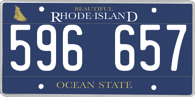 RI license plate 596657