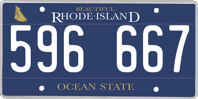 RI license plate 596667