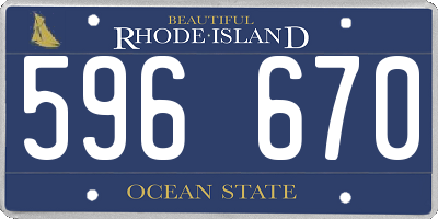 RI license plate 596670
