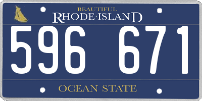 RI license plate 596671
