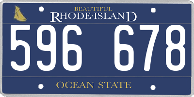 RI license plate 596678