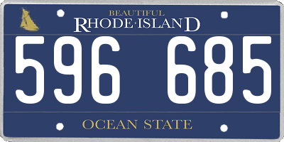 RI license plate 596685