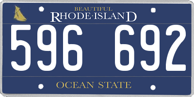 RI license plate 596692