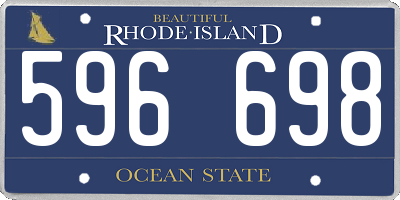 RI license plate 596698
