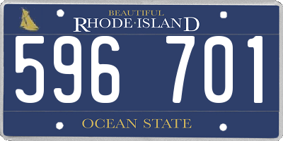 RI license plate 596701