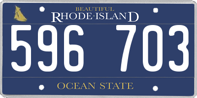 RI license plate 596703