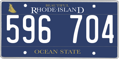 RI license plate 596704