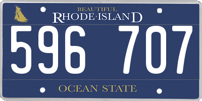 RI license plate 596707