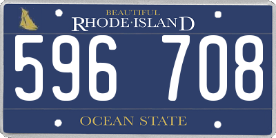 RI license plate 596708