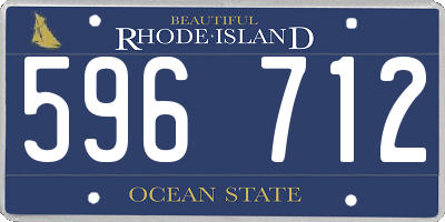 RI license plate 596712