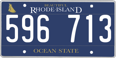 RI license plate 596713