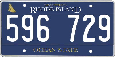 RI license plate 596729