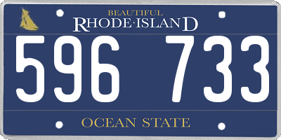 RI license plate 596733