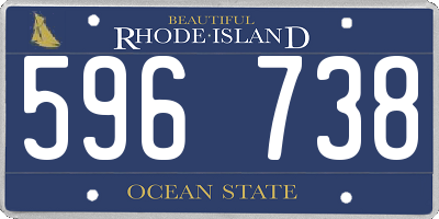 RI license plate 596738