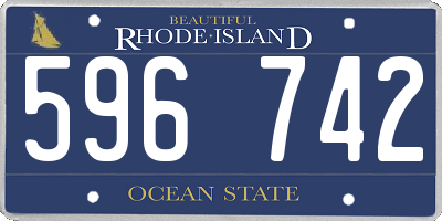 RI license plate 596742