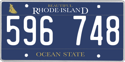 RI license plate 596748