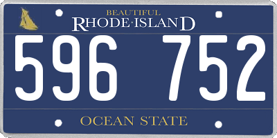 RI license plate 596752