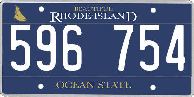 RI license plate 596754
