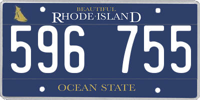 RI license plate 596755