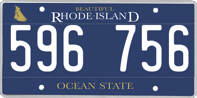 RI license plate 596756