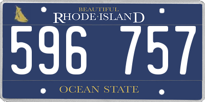 RI license plate 596757