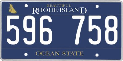 RI license plate 596758
