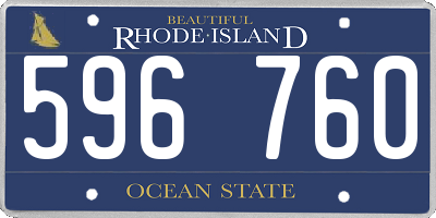 RI license plate 596760