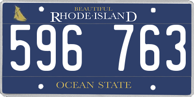 RI license plate 596763