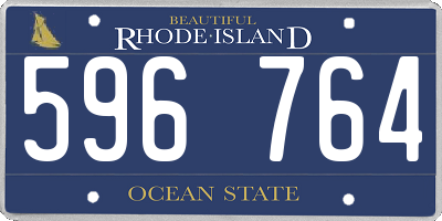 RI license plate 596764