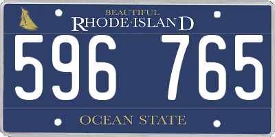 RI license plate 596765