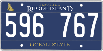 RI license plate 596767