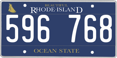 RI license plate 596768
