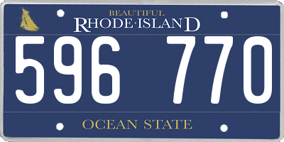 RI license plate 596770