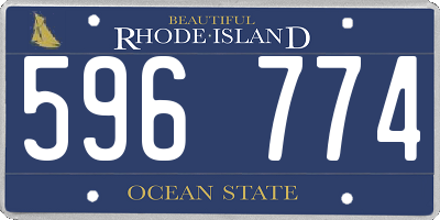 RI license plate 596774