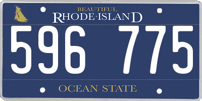 RI license plate 596775