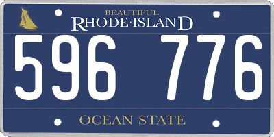 RI license plate 596776