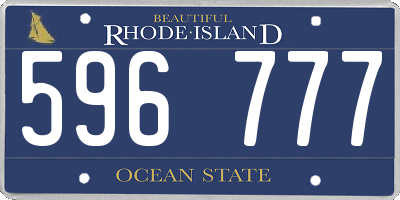 RI license plate 596777