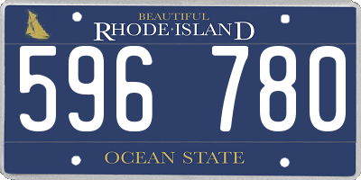 RI license plate 596780