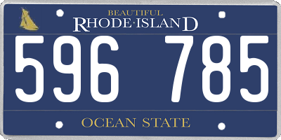 RI license plate 596785