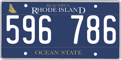 RI license plate 596786