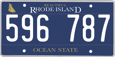 RI license plate 596787