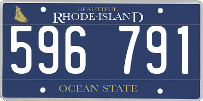 RI license plate 596791