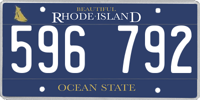 RI license plate 596792