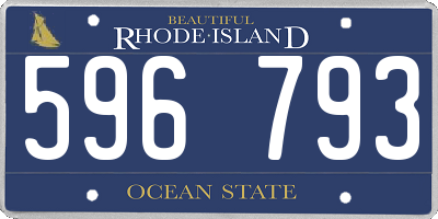 RI license plate 596793