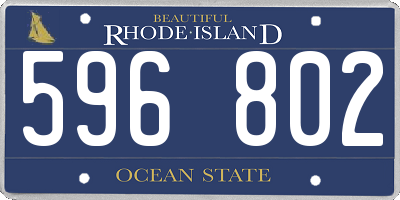 RI license plate 596802