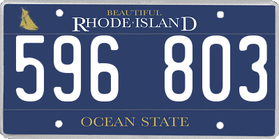 RI license plate 596803