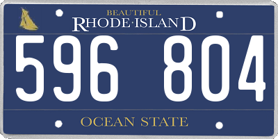 RI license plate 596804