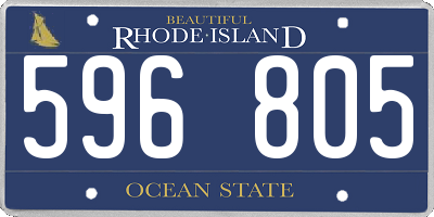 RI license plate 596805