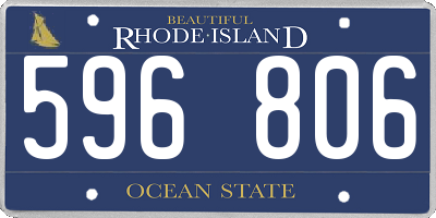 RI license plate 596806