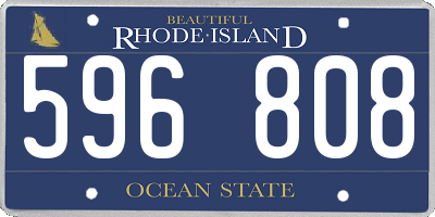 RI license plate 596808